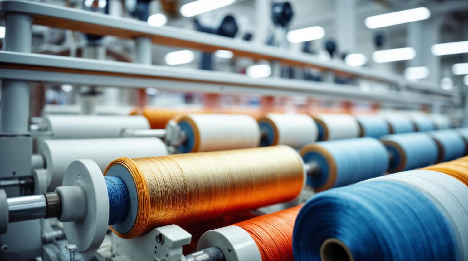 Shuttleless loom weaving fabric